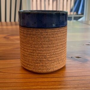 NWOT TERRAKLAY Rustic Blue Ceramic Tumbler Cup